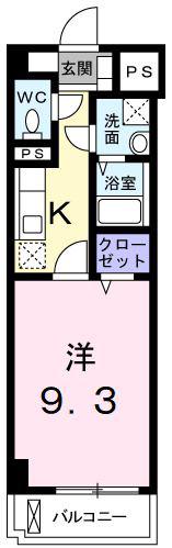 ア・ラ・モード アビタシオン(1K/1階)の間取り写真