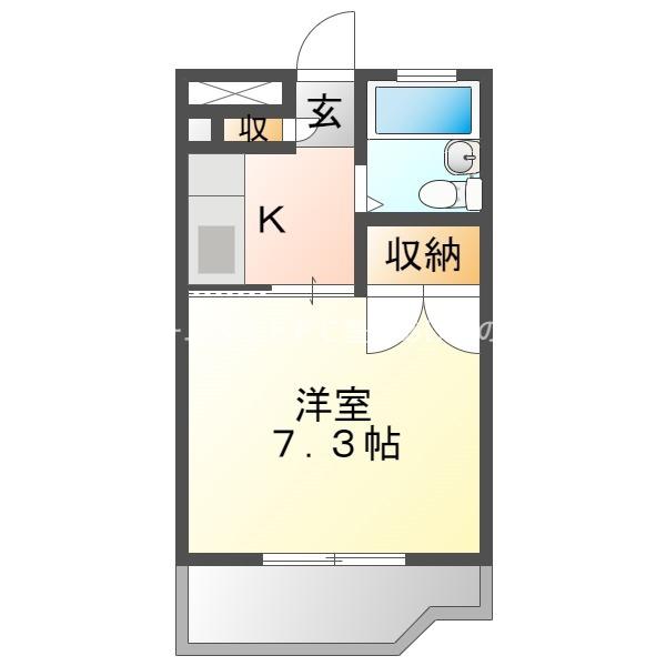 マンションユキ(1K/3階)の間取り写真