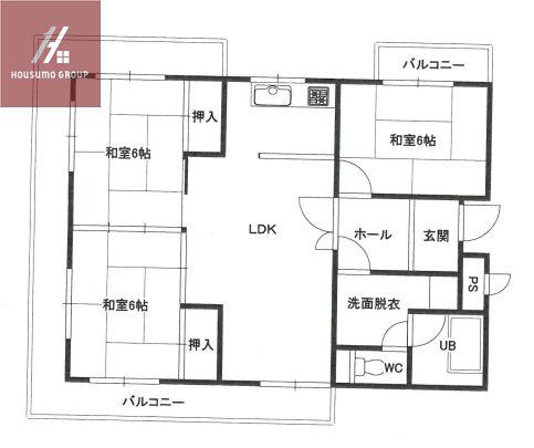 ミラーハイツタバタ(3LDK/3階)の間取り写真