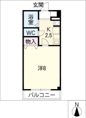 ランドマーク広見(1K/2階)の間取り写真