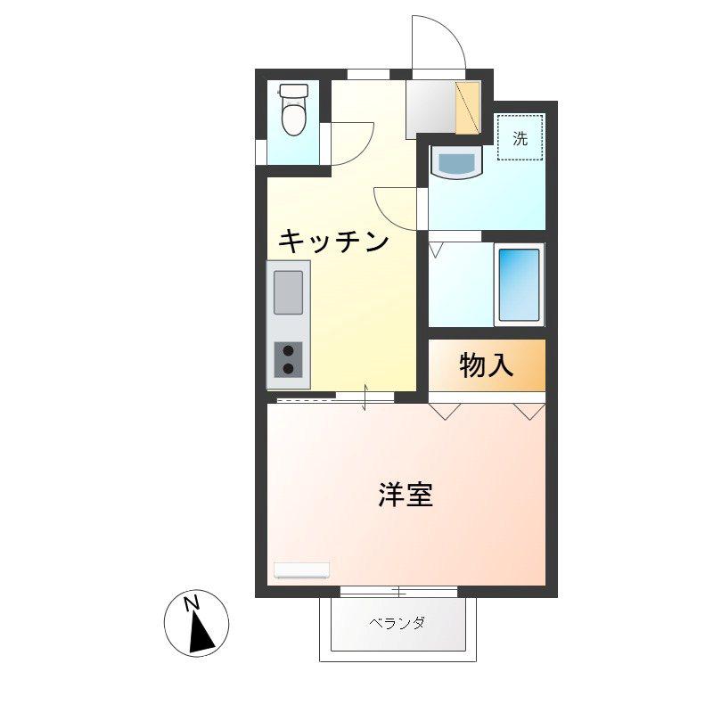 プログレス城南(1K/2階)の間取り写真