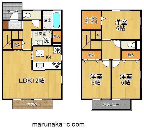 アゼリア壱番館(3LDK/1階)の間取り写真