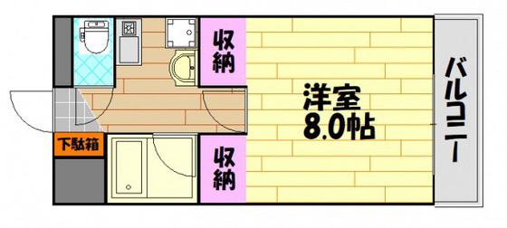 サンヒルズ(1K/3階)の間取り写真