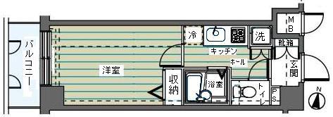 フェニックス荻窪参番館(1K/5階)の間取り写真