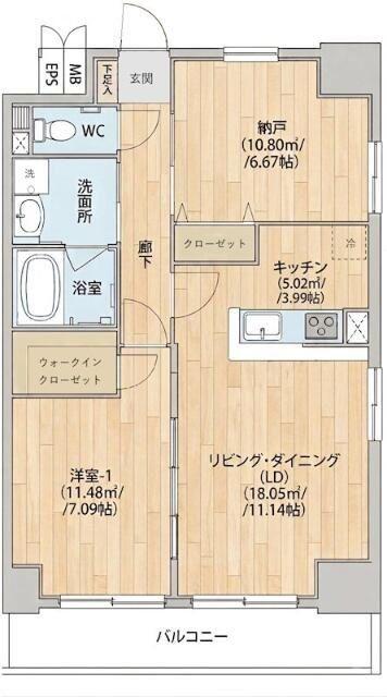 GRANDUKE鶴舞(1SLDK/8階)の間取り写真