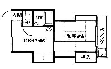 BCASA館林RE-BORN B棟(1DK/2階)の間取り写真