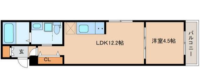 ゴールドムーン(1LDK/3階)の間取り写真