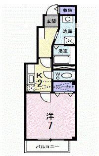 アストレア(1K/1階)の間取り写真