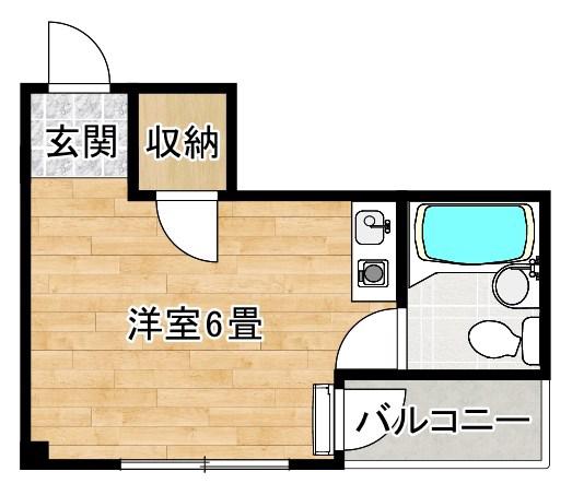 ラ・カーサ(ワンルーム/3階)の間取り写真