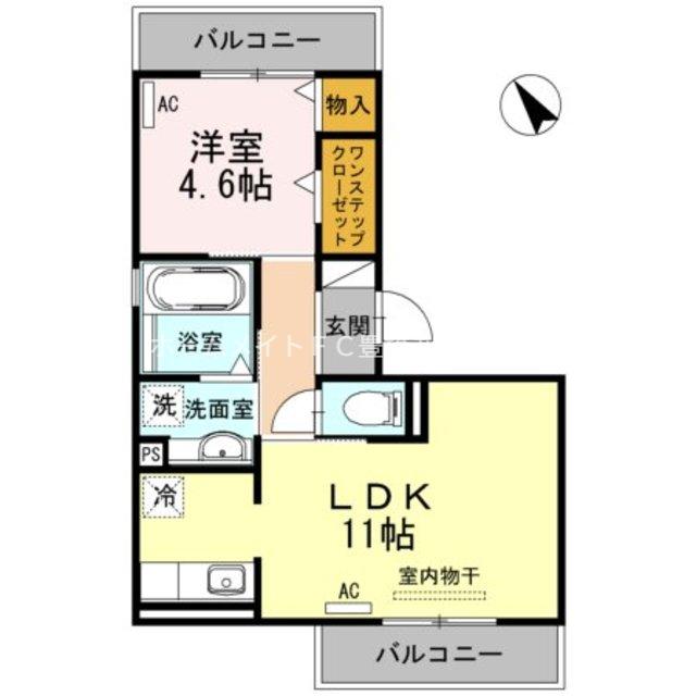 K MAEDA(1LDK/3階)の間取り写真