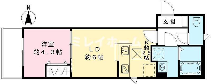 アオアクア(1LDK/3階)の間取り写真