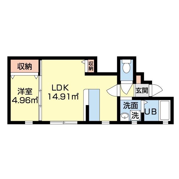 バンビーナ(1LDK/2階)の間取り写真