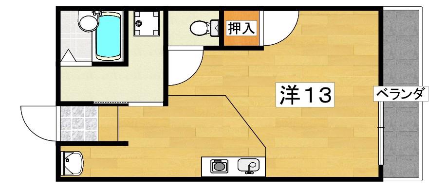 香里さくらハイツIII(ワンルーム/3階)の間取り写真
