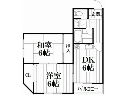 富尾マンションII(2DK/3階)の間取り写真