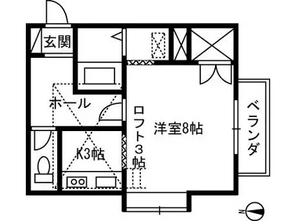藤井ハイツB(1K/1階)の間取り写真