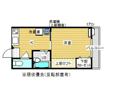 ドルフィンB(1K/1階)の間取り写真