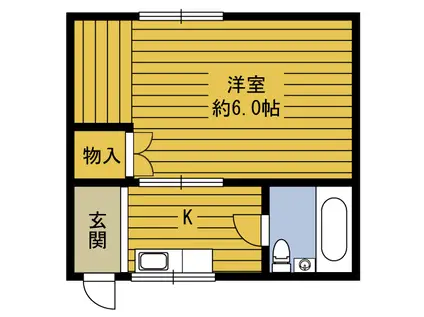 HYコーポ(1K/2階)の間取り写真