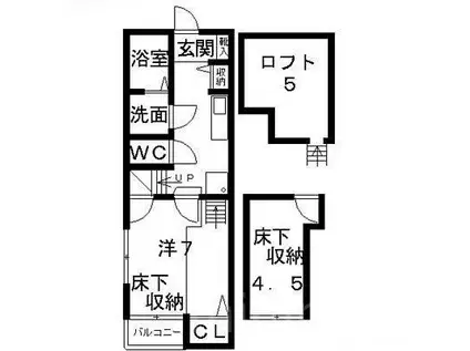 コスモエルスト(1K/1階)の間取り写真