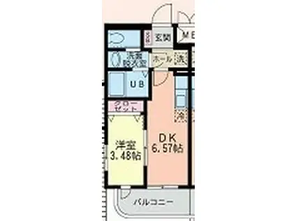 荒井SKマンション(1DK/4階)の間取り写真