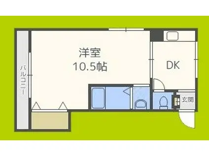 コーポ長野(1K/2階)の間取り写真