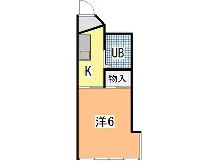 ピースフル八幡(1K/1階)の間取り写真