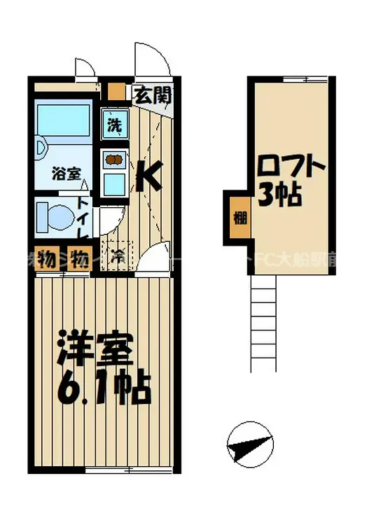 レオパレス笠間 1階階 間取り