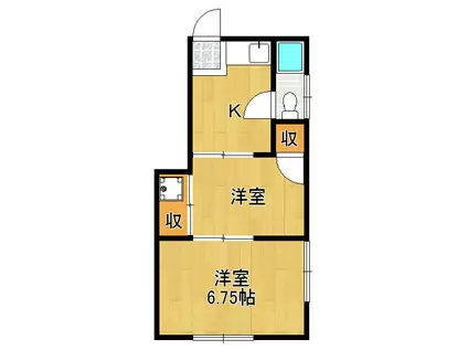 コーポ阪南町(2K/2階)の間取り写真