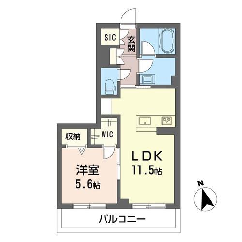 ブルーム ガーデン(1LDK/4階)の間取り写真