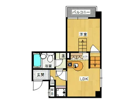 ロマネスク六本松第3(1LDK/8階)の間取り写真