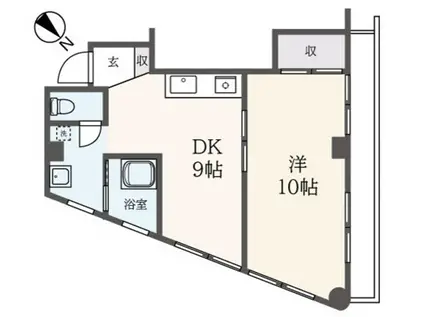 及川ビル(1DK/4階)の間取り写真