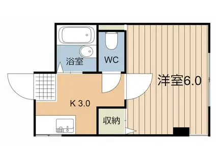 YYビル(1K/1階)の間取り写真