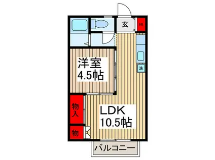 YSハイツⅡ(1LDK/1階)の間取り写真