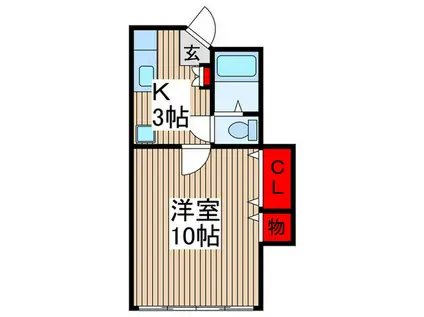 アップルパイII(1K/1階)の間取り写真