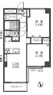 セブンスターハイツ尾山台(2DK/3階)の間取り写真