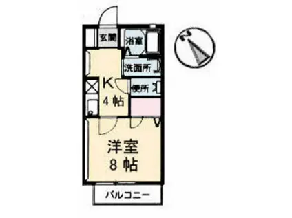 シャルム矢野(1K/2階)の間取り写真