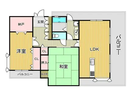 ケセラセラ(2LDK/4階)の間取り写真