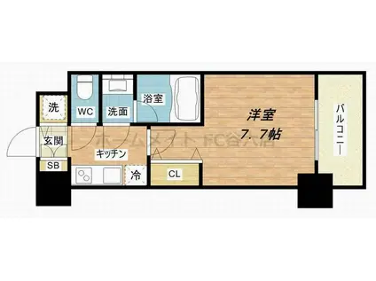 S-RESIDENCE福島LUXE(1K/9階)の間取り写真