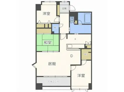 コアマンション桜坂プレジオヒルズ(3LDK/3階)の間取り写真