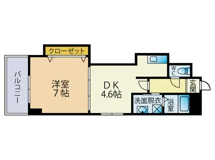 恵比須千早ビル(2K/2階)の間取り写真