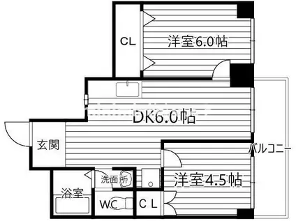 岡田マンション(2DK/2階)の間取り写真