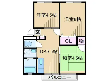 メゾン新横浜B(3DK/2階)の間取り写真