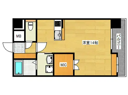 シティハイツ宇品(ワンルーム/8階)の間取り写真