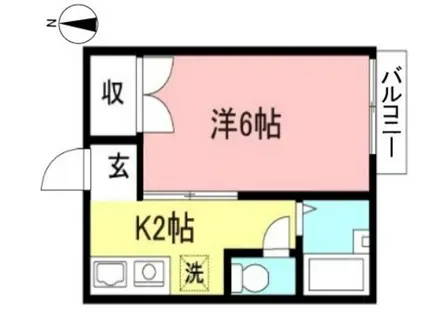 ドミールC(1K/2階)の間取り写真