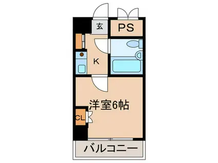 新丸子ダイカンプラザシティ(1K/6階)の間取り写真