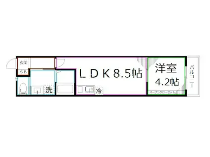 シエスタデュオ一橋学園コンテムセオイースト(1LDK/1階)の間取り写真