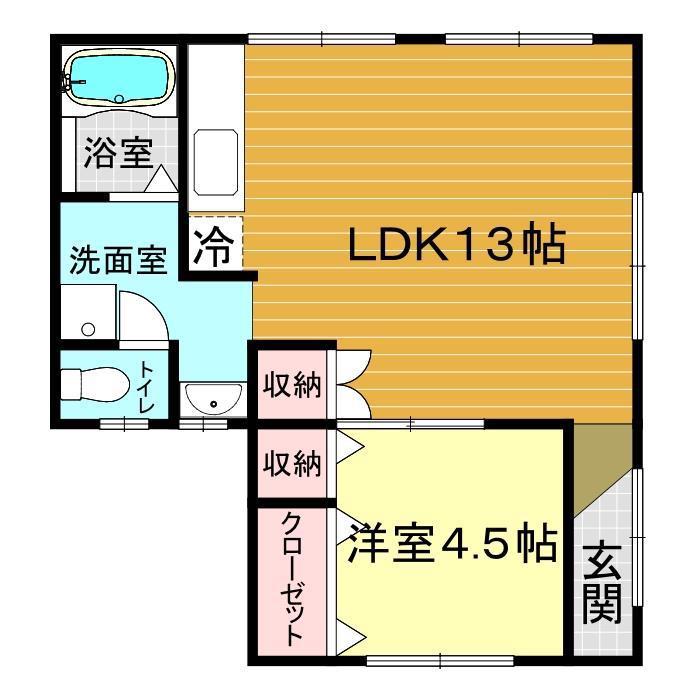 PEACH HOUSE(1LDK/1階)の間取り写真