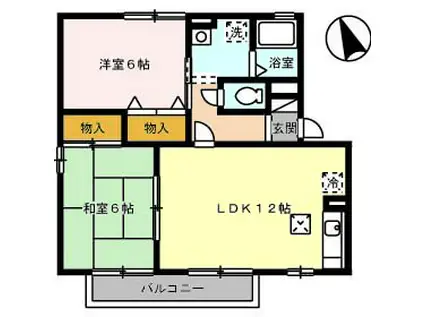 アーバンライフ2号館(2LDK/1階)の間取り写真