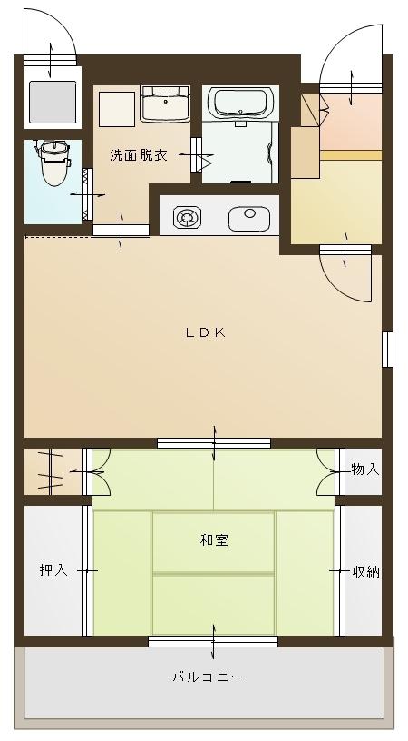 きらら白鳥(1LDK/1階)の間取り写真