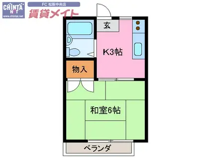 マイランド パートI(1K/2階)の間取り写真