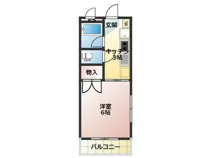 プレンティ神山(1K/2階)の間取り写真